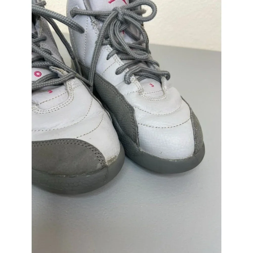 Air Jordan 12 retro PS‎ wolf grey vivid pink youth 13.5c high top sneaker